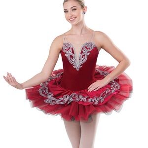 Weissman Red and Silver Dance Costume